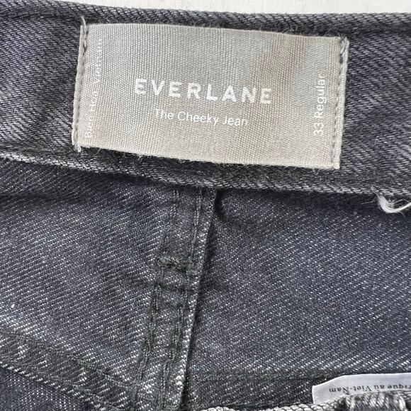 Everlane The Cheeky Jeans Women's Size 33 Black High Rise Button Fly - Picture 5 of 10